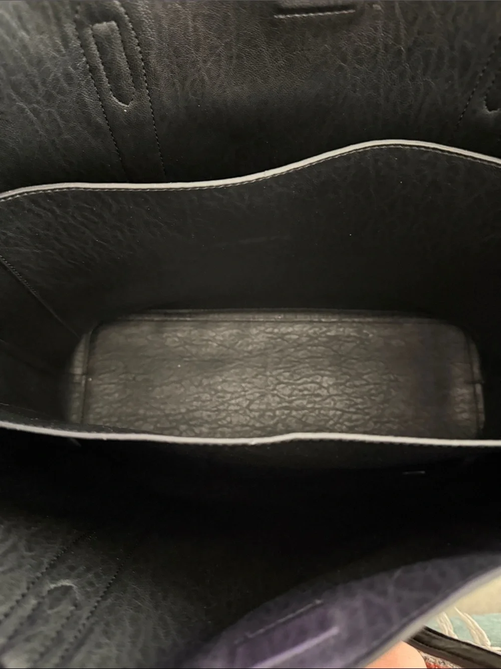 Calvin Klein Large Black Leather Shopper Tote Gold Hardware Bag Charm 3 Compartm